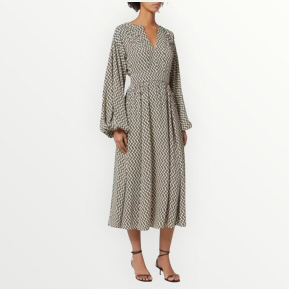 Diane Von Furstenberg Hecuba Twill Blend Midi Dress - Picture 1 of 9